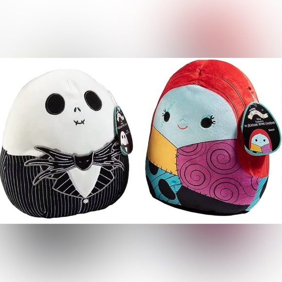 Squishmallows Jack & Sally Rare Nightmare Before Christmas Stuffed Animals 14” - Picture 1 of 1